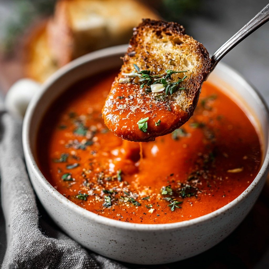 Tomatensuppe mit Knoblauch