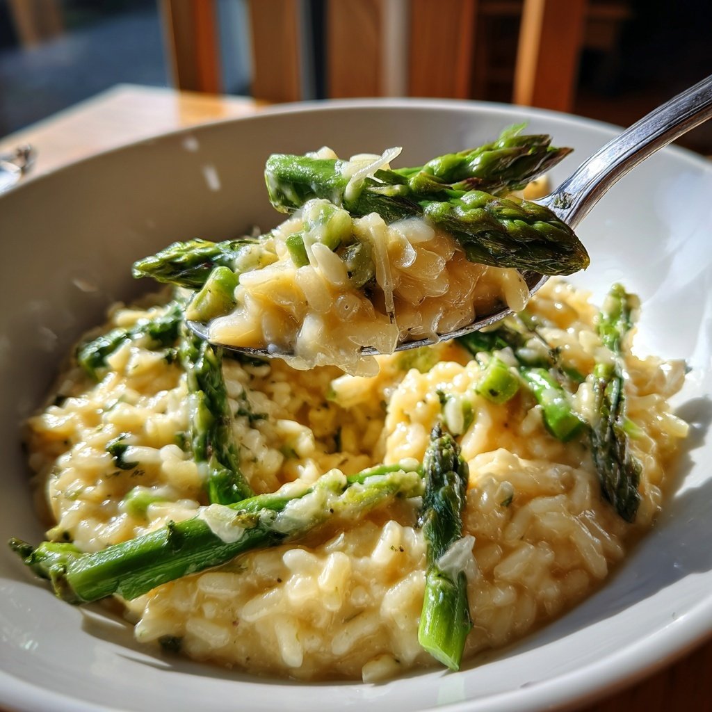 Risotto mit grünem Spargel
