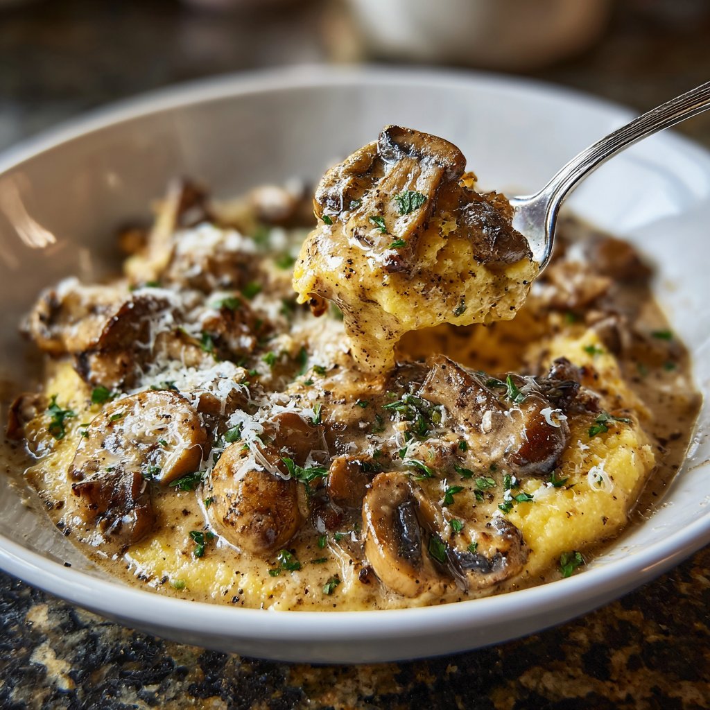 Cremige Polenta mit Pilzragout