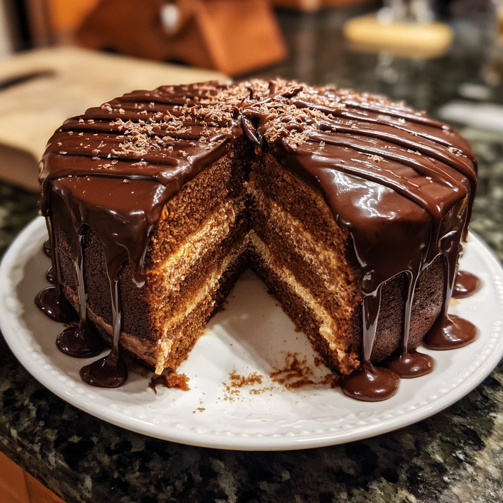 Geburtstagskuchen mit Schokoglasur