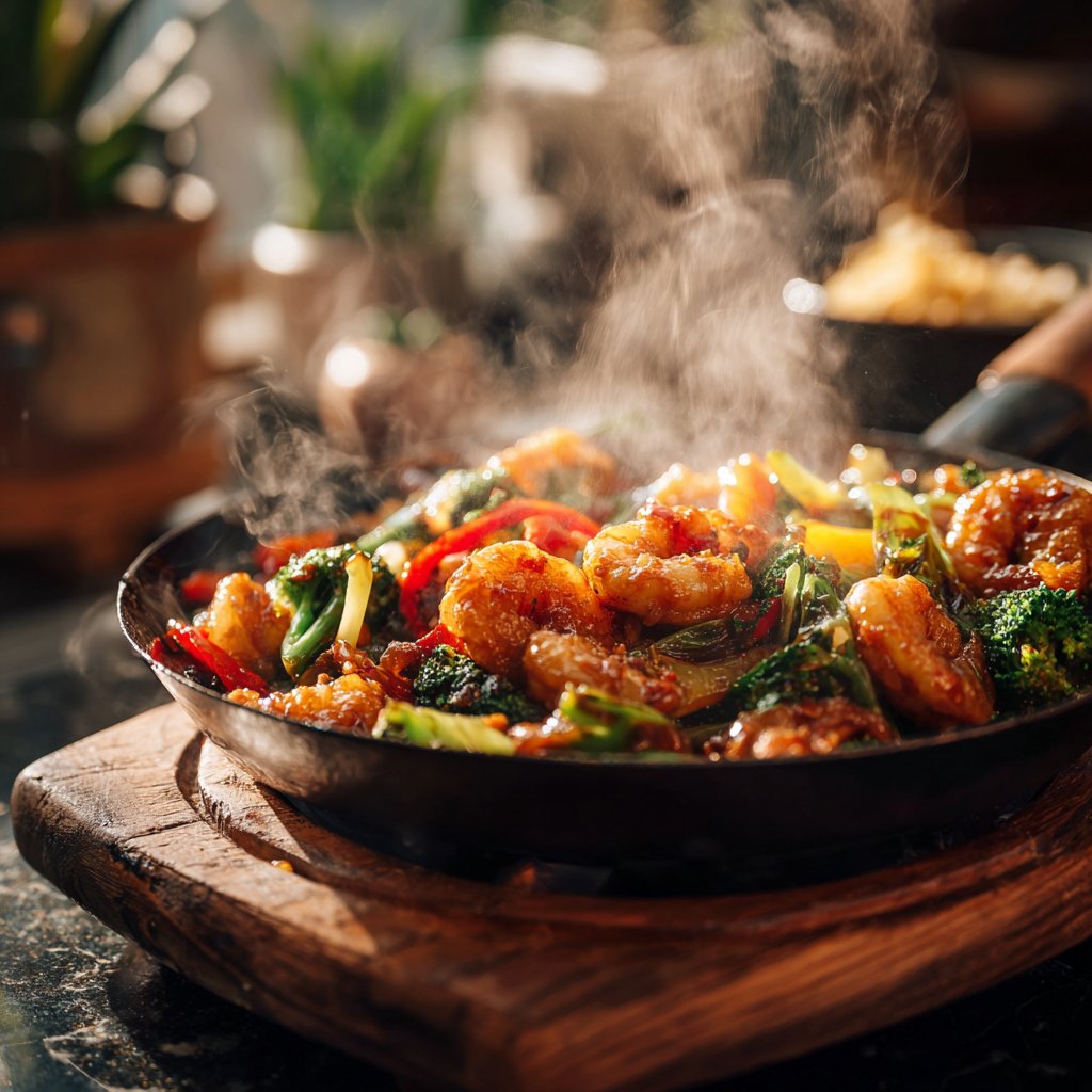 Abendessen mit Reis und Gemüse