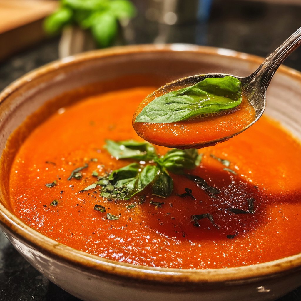 Tomatensuppe mit Basilikum