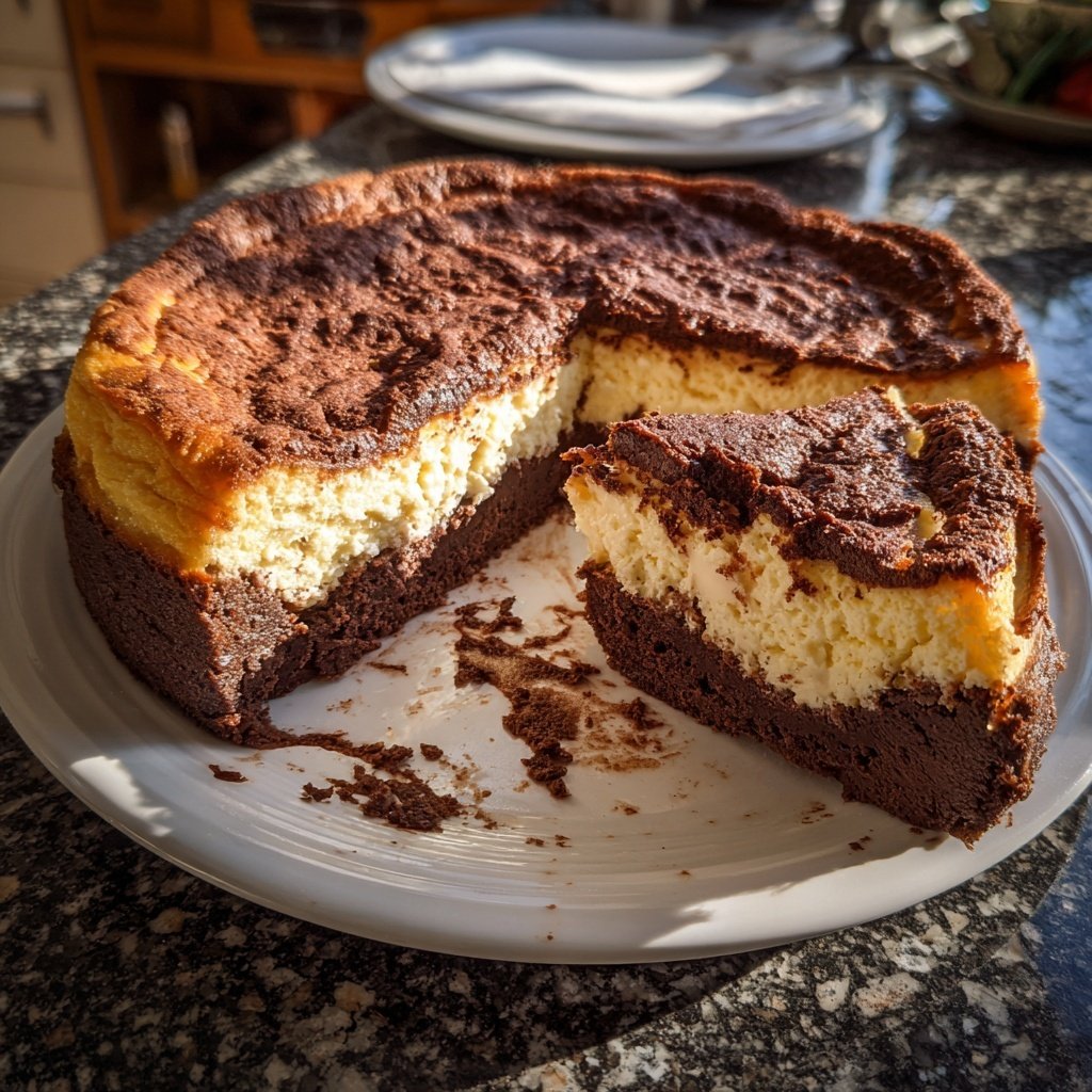 Käsekuchen mit Schokoladenboden