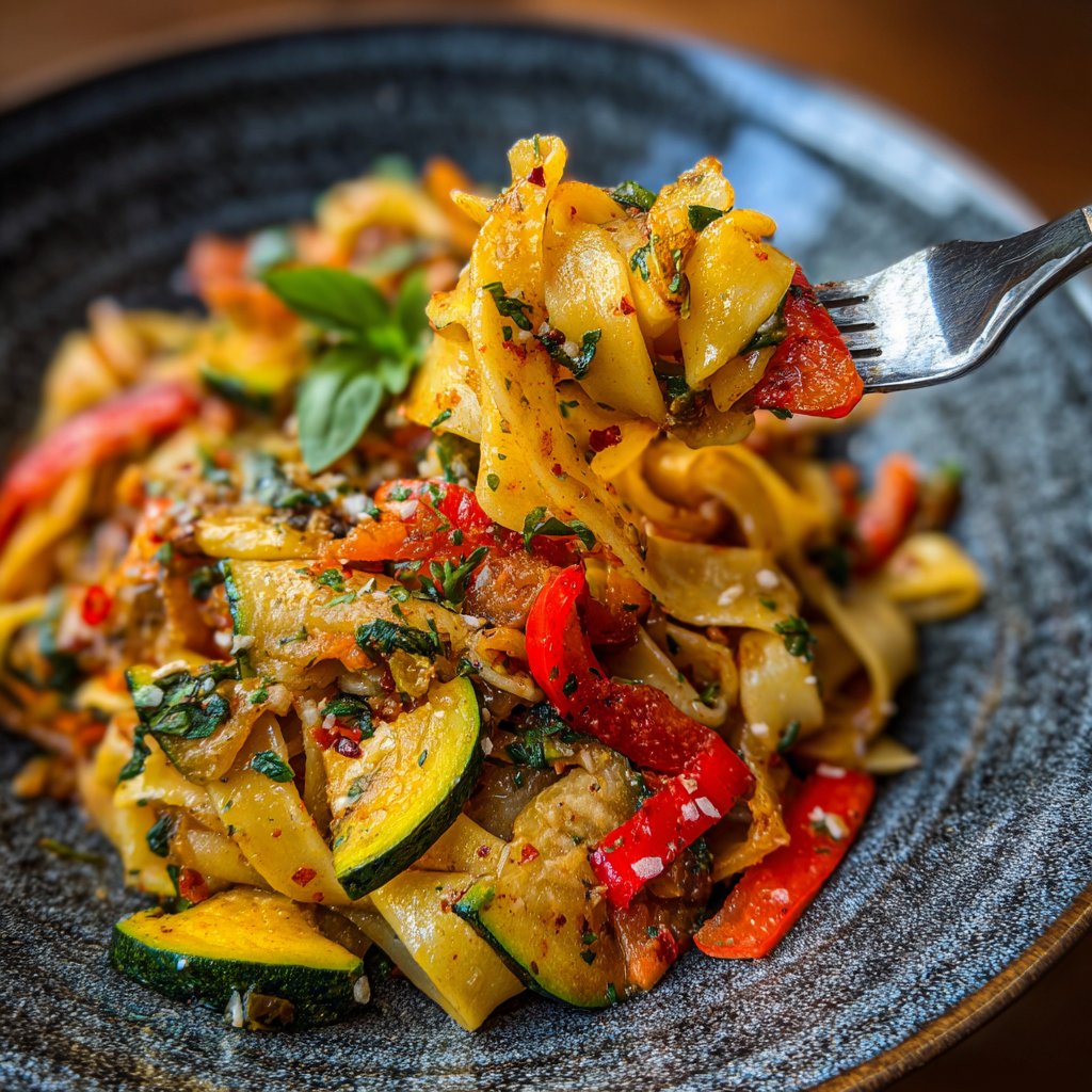 Gemüsepfanne mit Reisnudeln