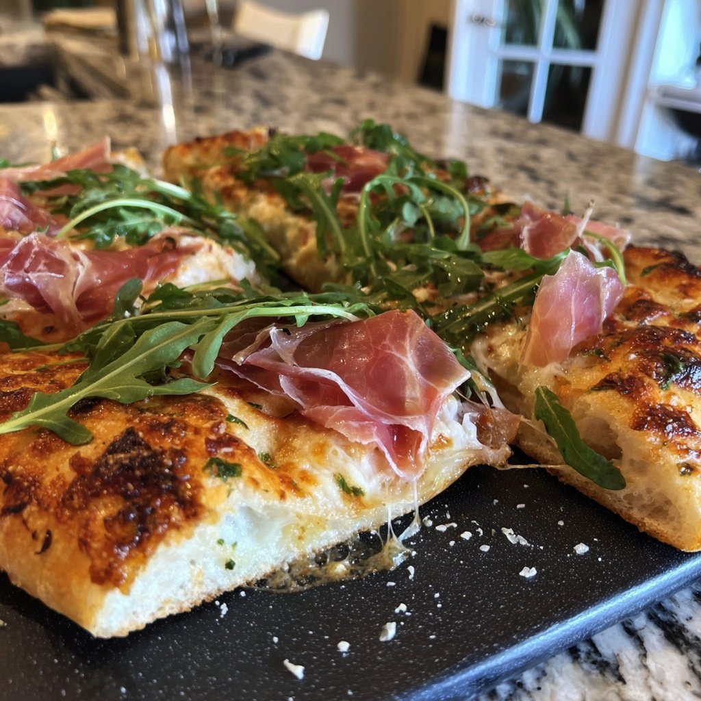 Pizza mit Prosciutto und Rucola