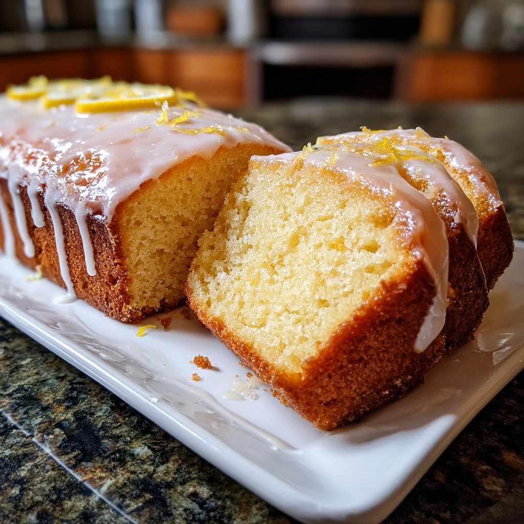 Blechkuchen mit Zitronenglasur